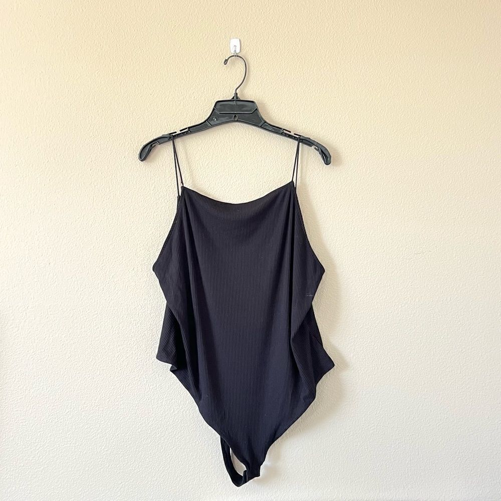 H&M Black Ribbed Scoop Back Bodysuit